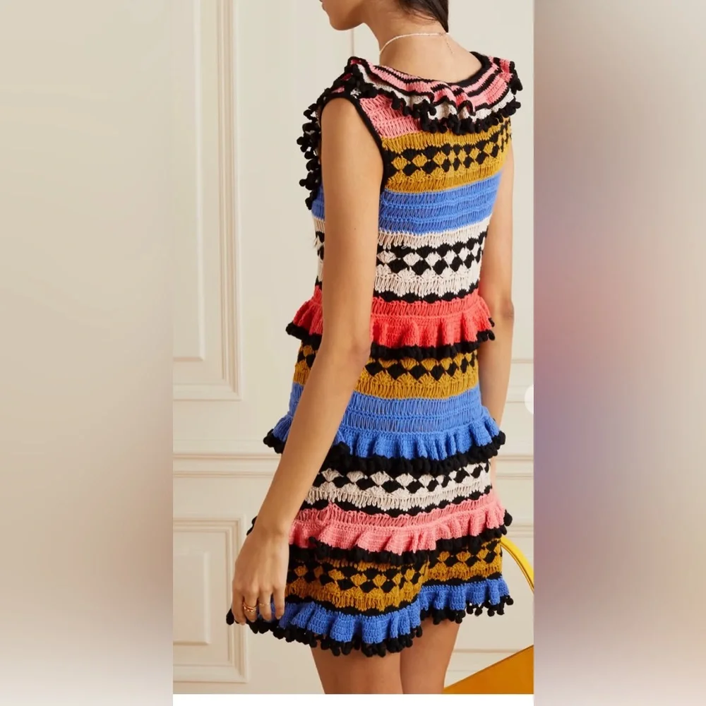 ZIMMERMANN Tiggy Frill crochet-knit cotton mini dress - Picture 3 of 12